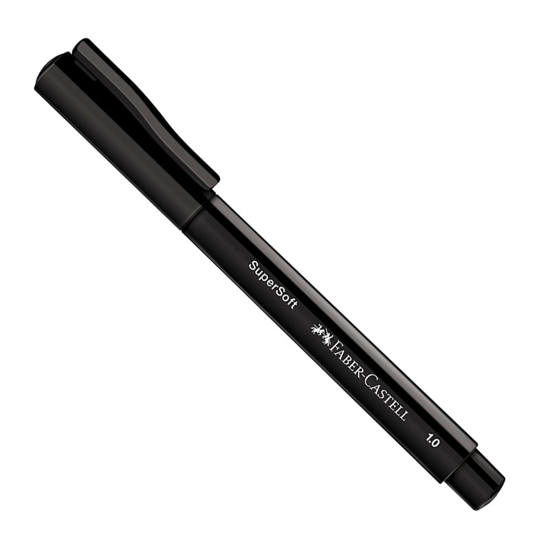 Caneta hidrográfica SuperSoft Preto 1.0mm BPSS/PRZF - Faber