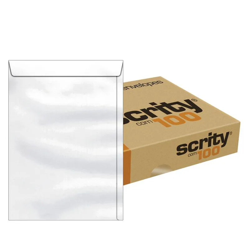 Envelope saco branco SOF347 370x470mm caixa com 100 unidades - Scrity