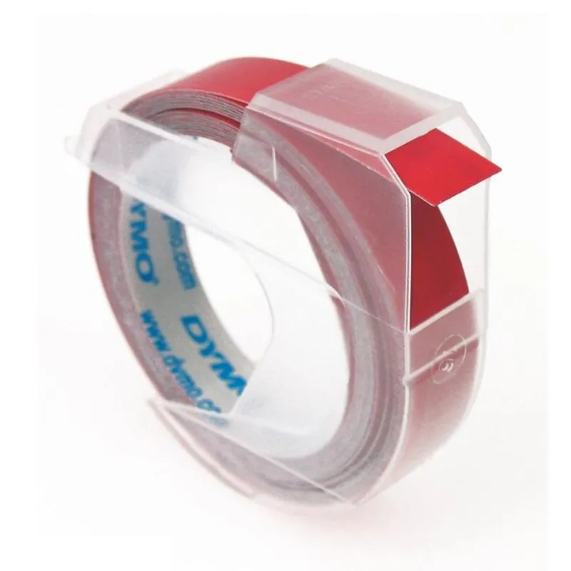 Fita para rotulador vinílica vermelho 9mm - 520102 - Dymo