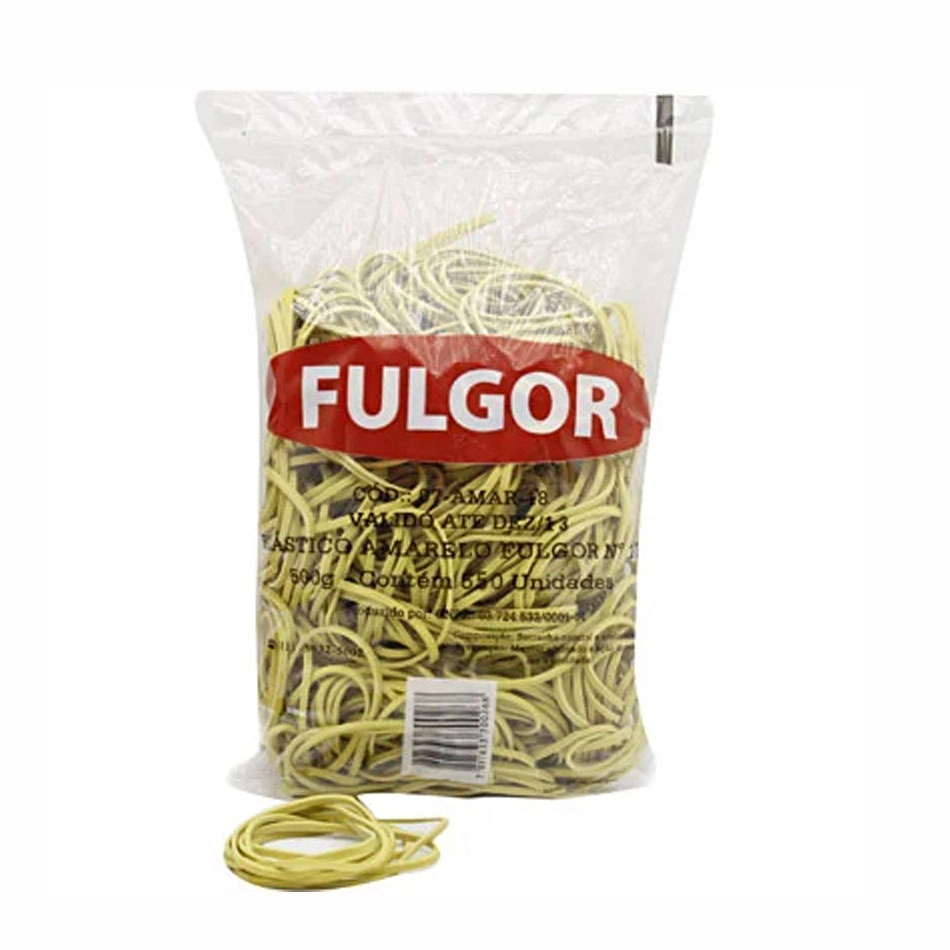 Elástico látex n18 amarelo pacote 500g - Fulgor