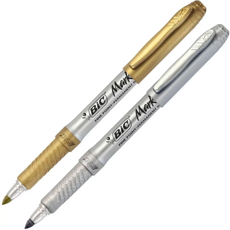 Pincel marcador permanente Marking Metálico com 2 cores 903936 - Bic