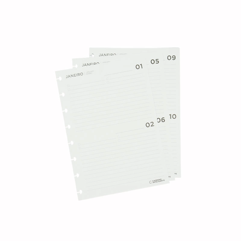 Bloco refil A5 agenda inteligente pautado com 30 folhas - CIRA2027