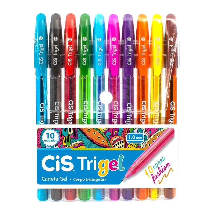 Caneta gel 1.00 mmTrigel 57.6800 10cores Fashion Cis