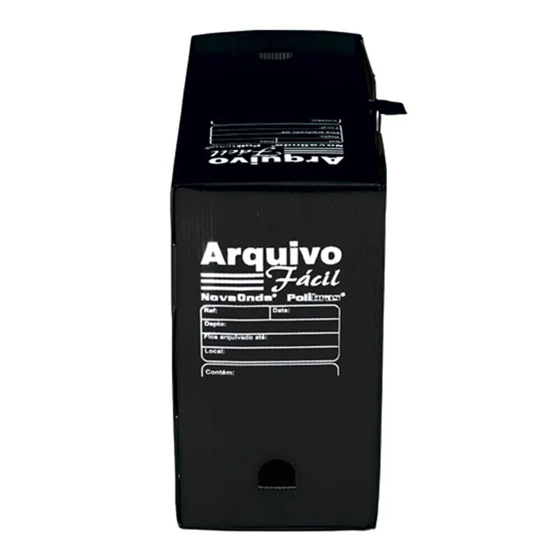 Arquivo morto plástico ofício novaonda preto - Polibras