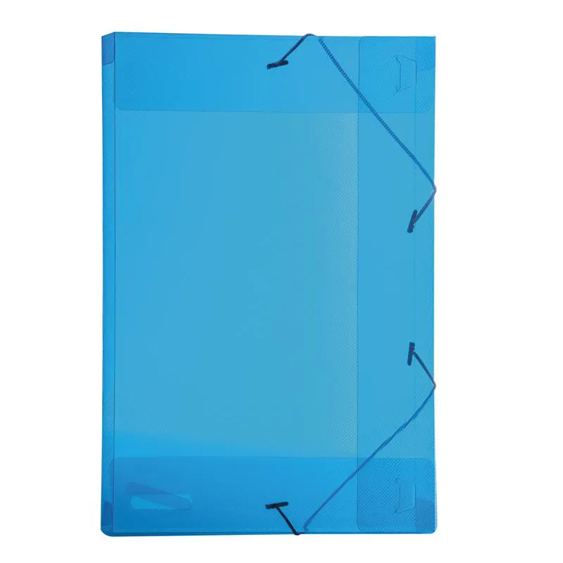 Pasta com aba elástico 1/2 ofício lombo 25mm - Line - transparente azul - 0253.C - Dello