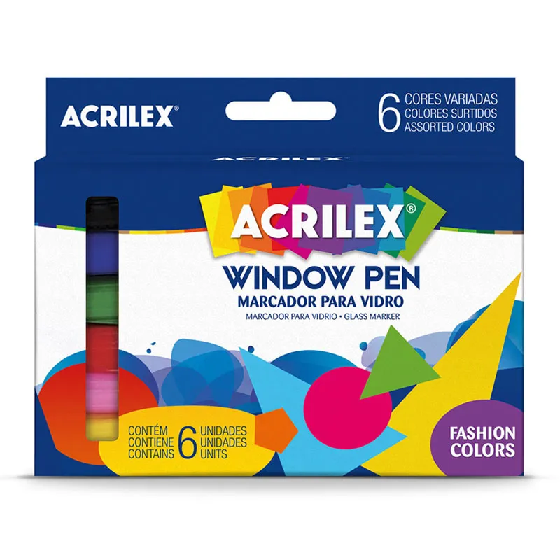 Marcador para Vidro Window Pen 6 unidades 06106 - Acrilex