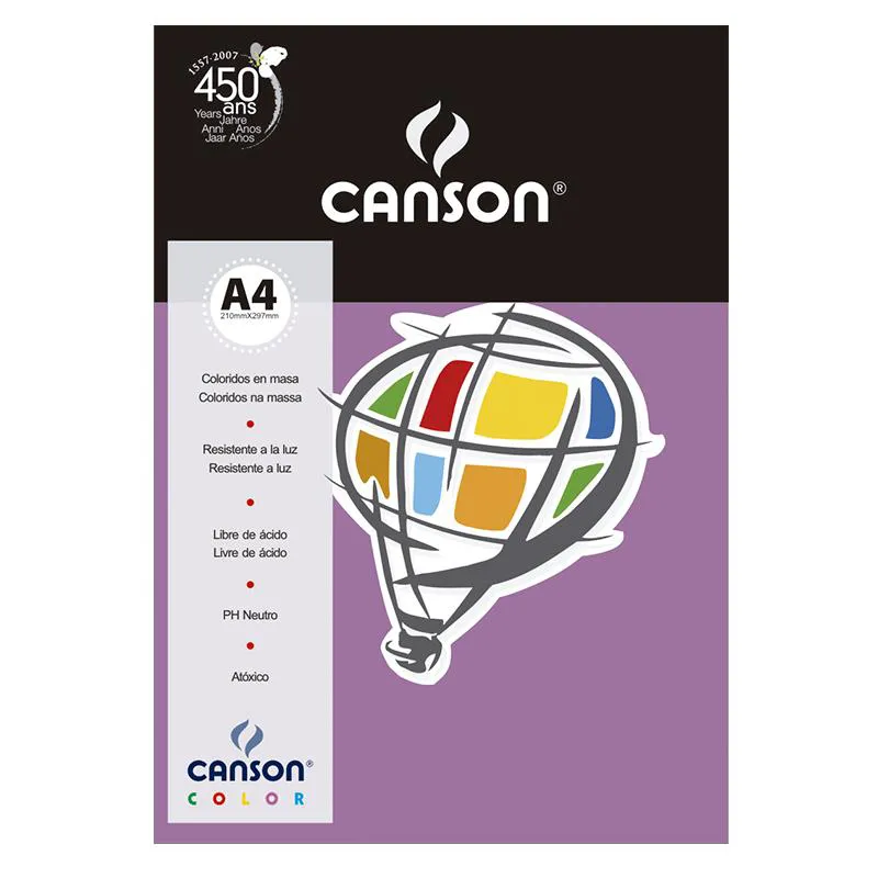 Papel Color Vivaldi A4 120g violeta - com 15 folhas - Canson