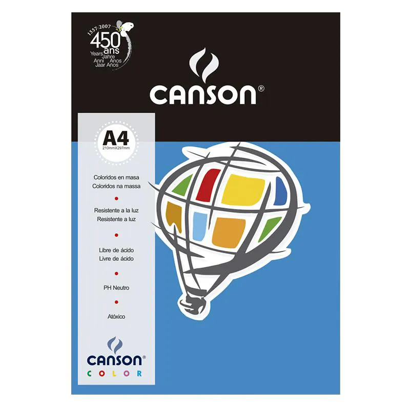 Papel Color Vivaldi A4 120g azul royal - com 15 folhas - Canson