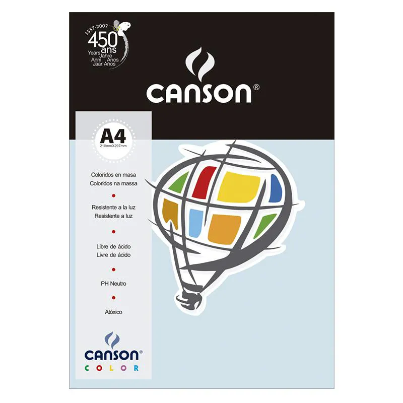 Papel Color Vivaldi A4 180g azul turquesa - com 10 folhas - Canson