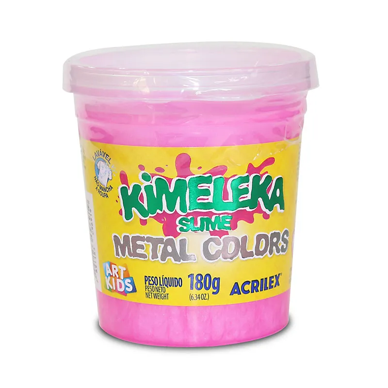 Kimeleka Slime Art Kids metálica 180g Rosa 672 - Acrilex