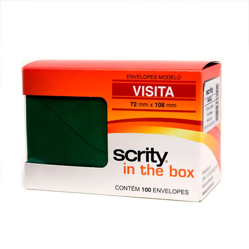Envelope Color Plus Verde Escuro 72x108mm 100und Scrity