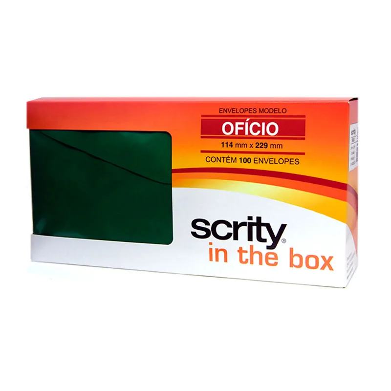 Envelope Color Plus Verde Escuro 114x229mm 100und Scrity