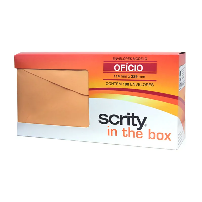 Envelope Color Plus Salmão 114x229mm 100und Scrity