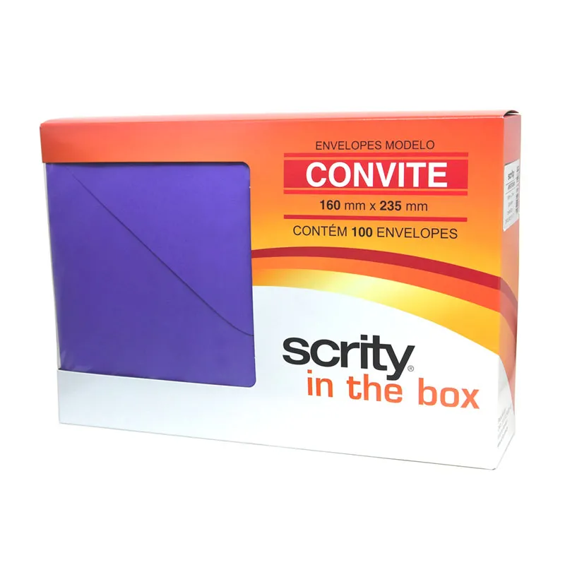 Envelope Color Plus Roxo 160x235mm 100 unid Scrity
