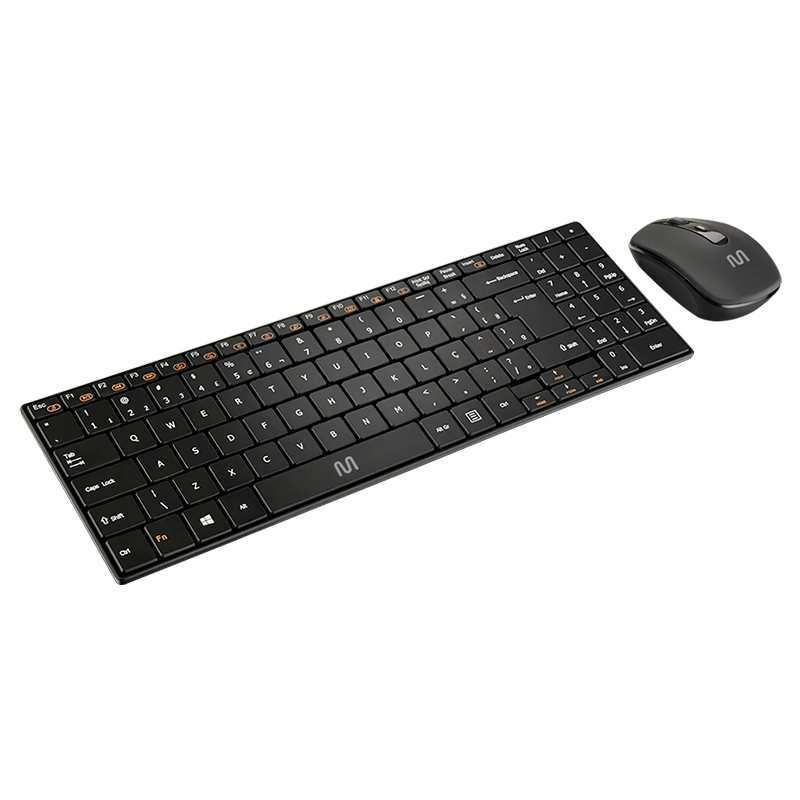Teclado e mouse sem fio USB 2.4Ghz Slim Preto multimídia - TC202 - Multi