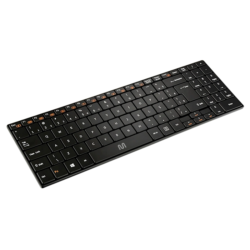 Teclado e mouse sem fio USB 2.4Ghz Slim Preto multimídia - TC202 - Multi