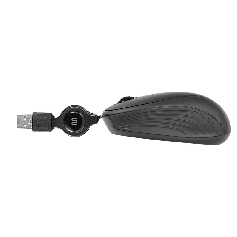 Mouse com fio USB retrátil emborrachado Preto - MO231 - Multi