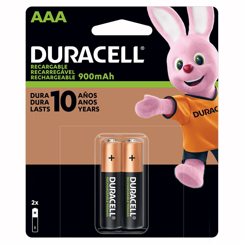 Pilha recarregável AAA 900mah com 2 unidades - Duracell
