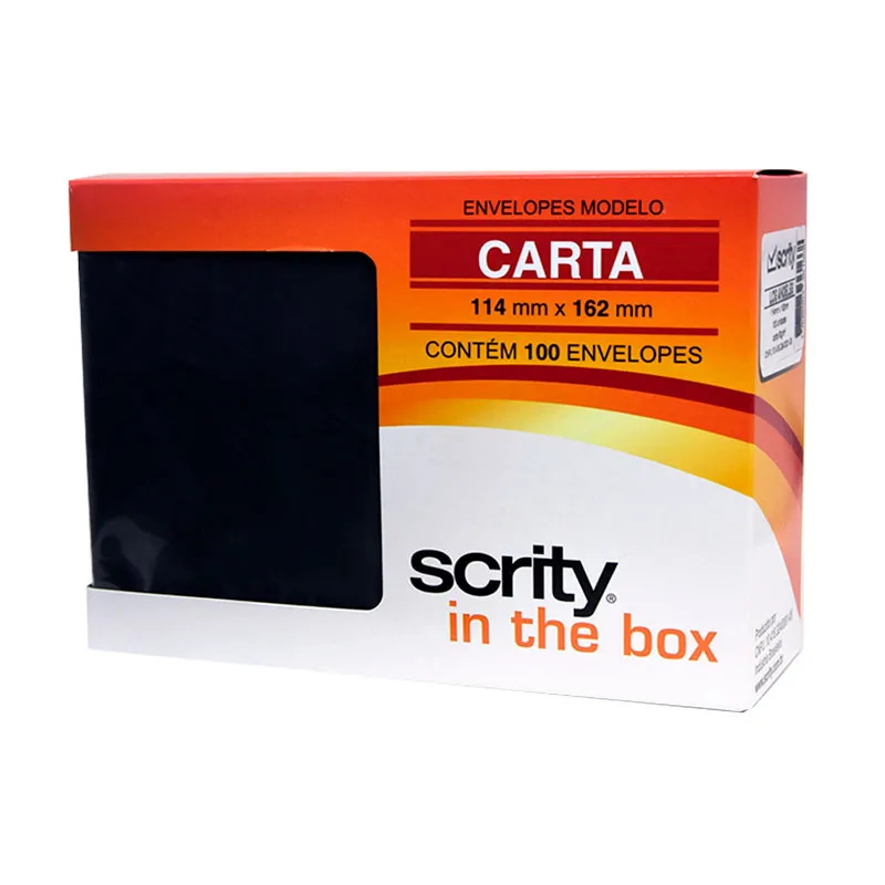 Envelope Color Plus Preto 114x162mm 100und Scrity