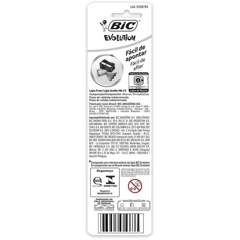 Lápis preto Evolution com borracha 4 unidades - Bic