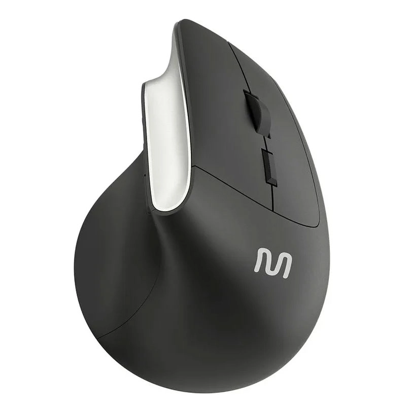 Mouse sem fio vertical 2.4GHz 1600 dpi Preto MO384 - Multilaser