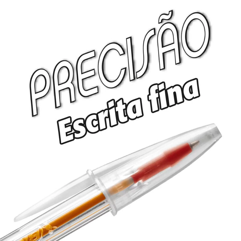 Caneta esferográfica Cristal Fina 0.8 Azul com 3 unidades - Bic