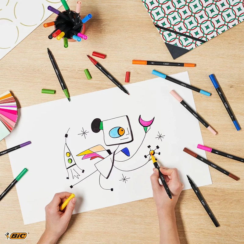 Caneta hidrográfica Dual Tip Intensity com 5 unidades - Bic