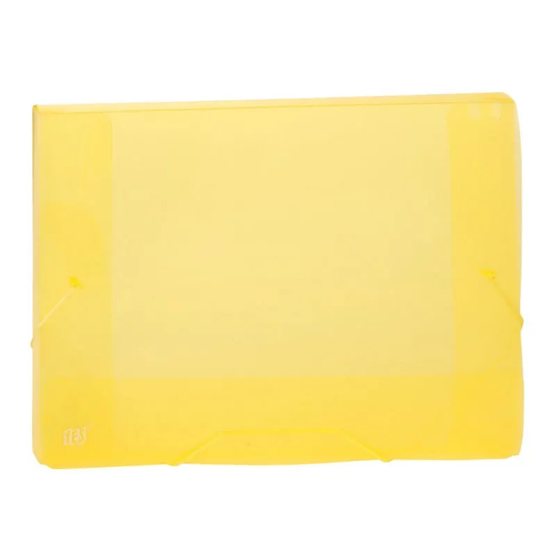 Pasta com aba elástico ofício lombo 20mm - transparente amarelo - CX020S/AM - Yes