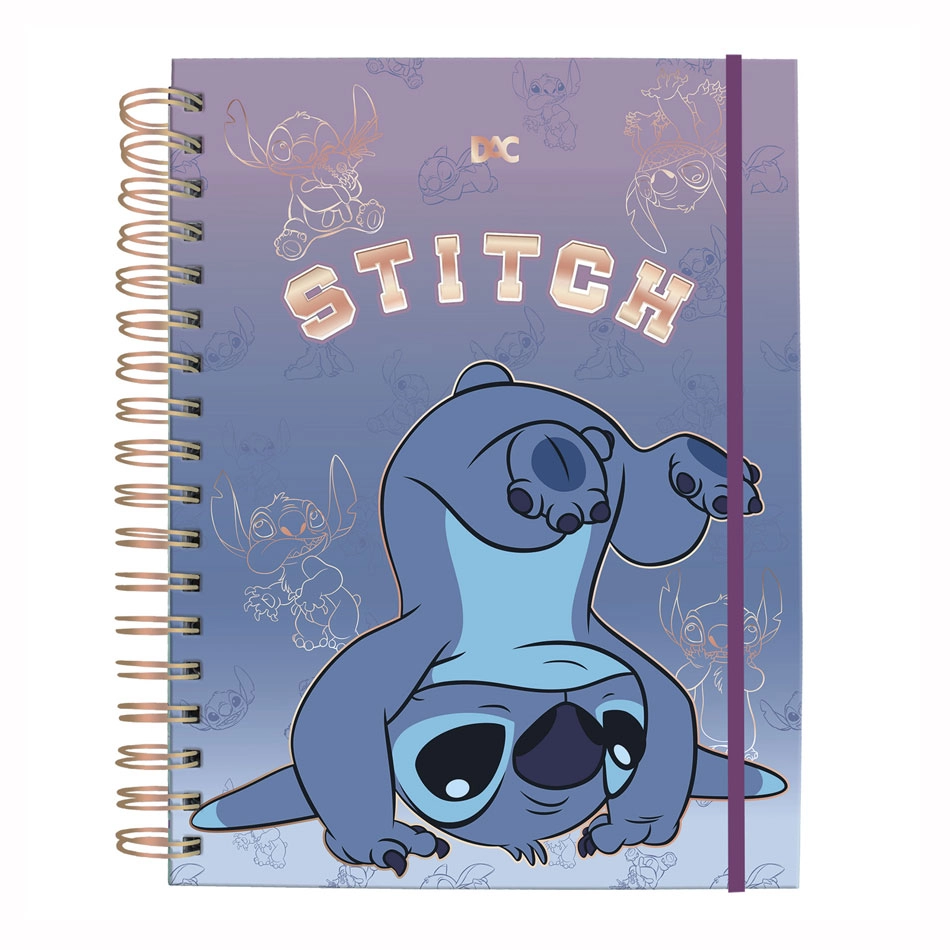 Caderno espiral capa dura universitário Smart 80 folhas 4512 Stitch - Dac
