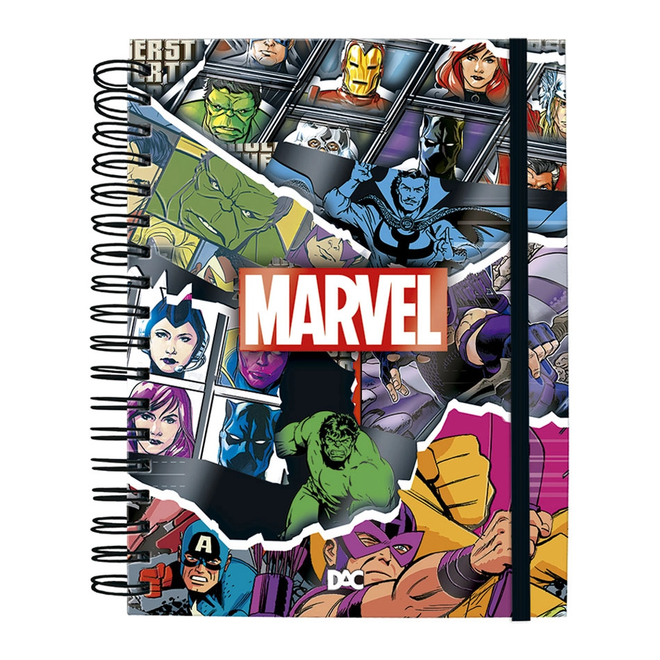 Caderno espiral capa dura universitário Smart 80 folhas 4634 Marvel - Dac