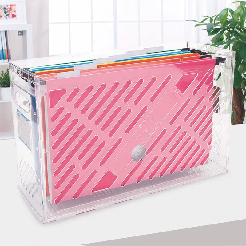 Organizador Dellocolor Cristal - 0321.H - com 6 pastas suspensas coloridas - Dello