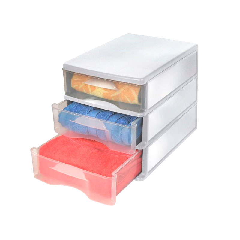 Gaveteiro plástico de mesa - com 3 gavetas - GV-08 - São Bernardo