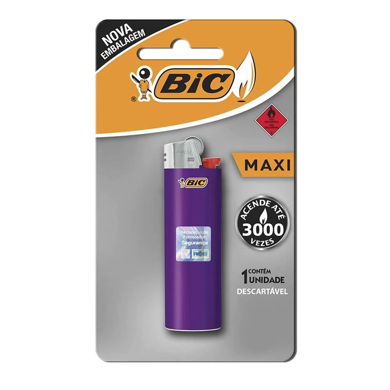 Isqueiro Maxi cores sortidas - com 1 unidade - Bic