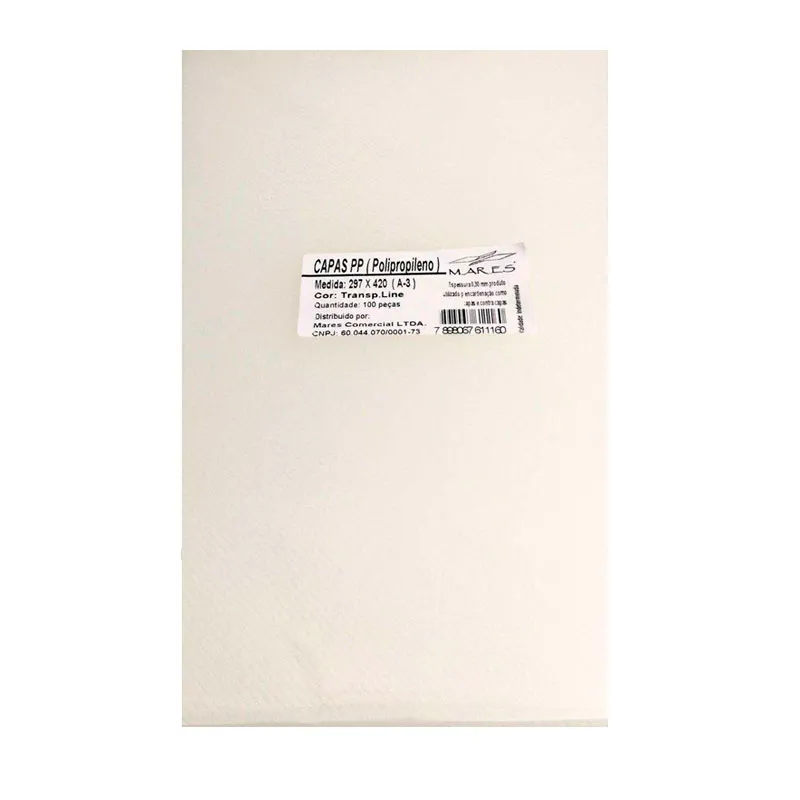 Capa para encadernação A3 transparente - pacote com 100 unidades - Mares