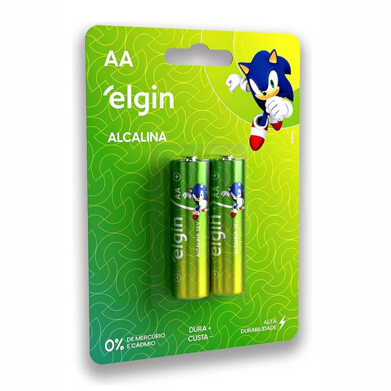 Pilha alcalina pequena AA com 2 unidades - Elgin