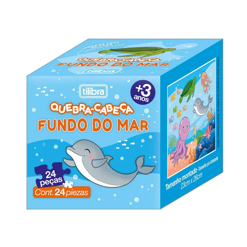 Quebra cabeça ilustrações Fundo do Mar com 24 peças 337315 - Tilibra	