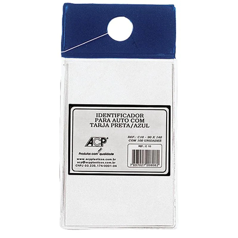Crachá plástico para veículo azul - ACP
