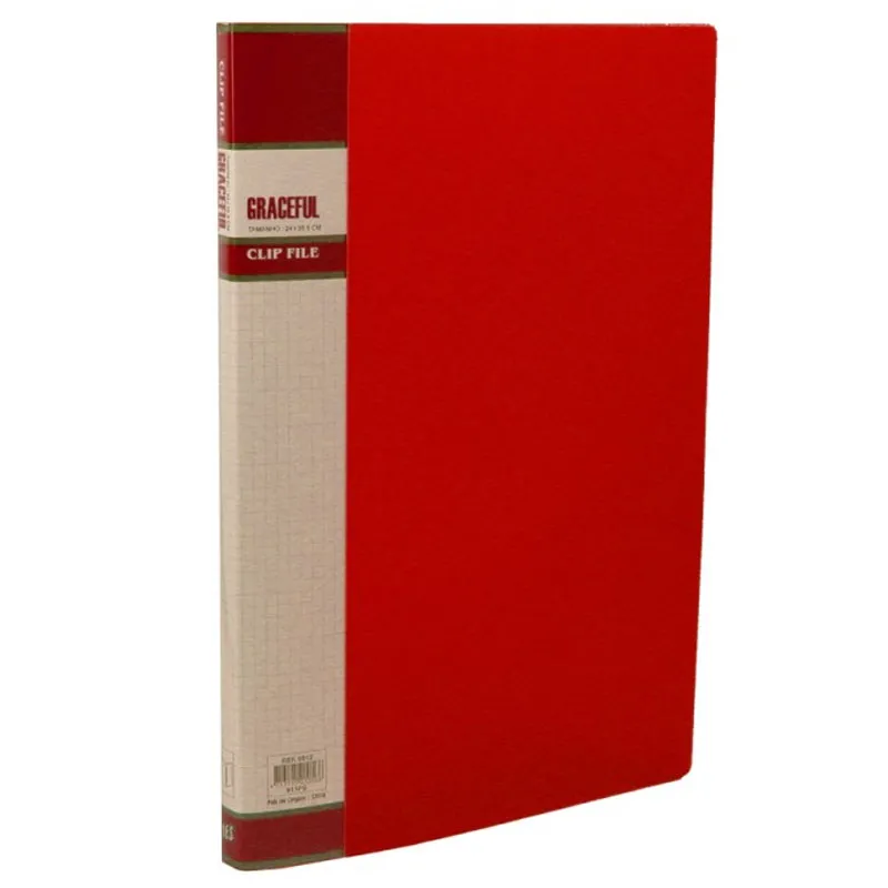 Pasta com grampo mola transparente ofício vermelha 911PS - Yes