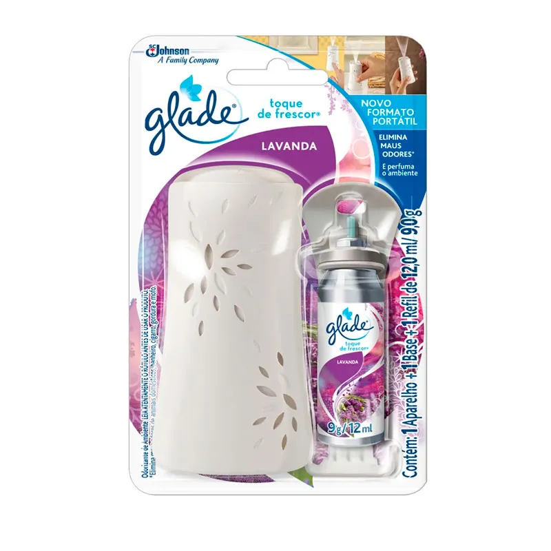Odorizador Glade toque de frescor lavanda aparelho e refil 12ml - Johnson