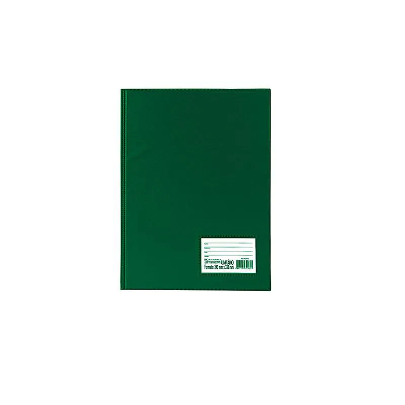 Pasta catálogo com visor 1028VD Verde 10 envelopes plásticos Dac