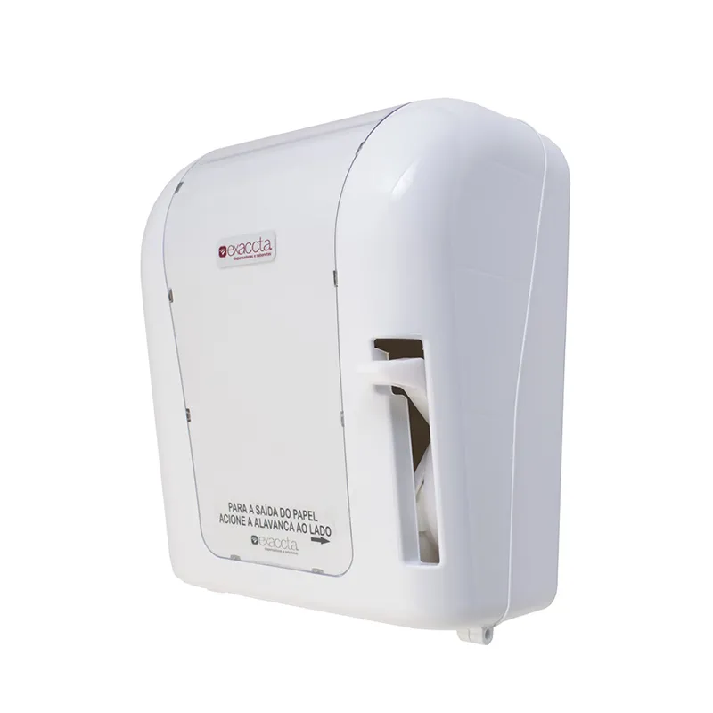 Toalheiro para papel toalha bobina com alavanca -  E-DBAL506 - Branca - Exaccta