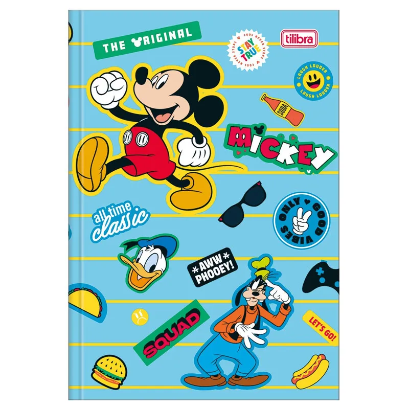 Caderno brochura capa dura 1/4 80 folhas Mickey Capa 1 - Tilibra