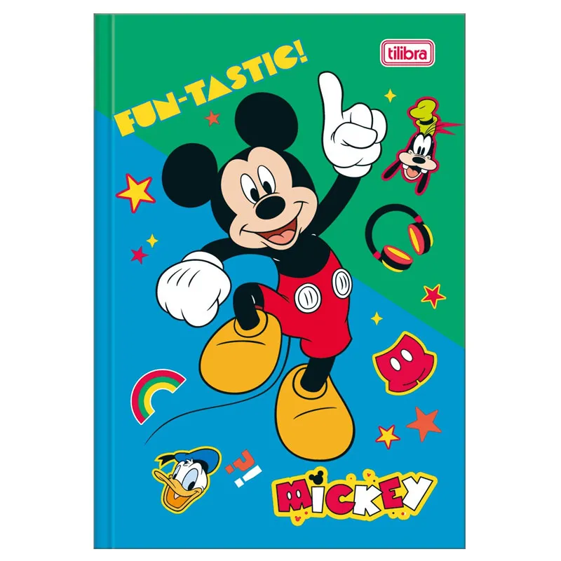 Caderno brochura capa dura 1/4 80 folhas Mickey Capa 2 - Tilibra