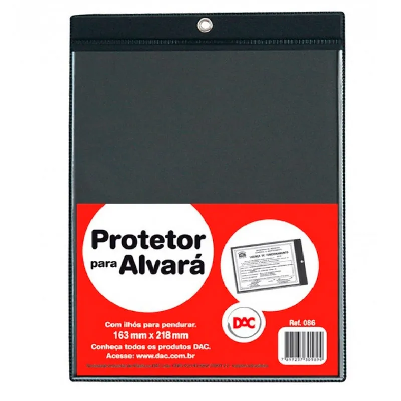 Porta documento para alvará - 086 - 163x218mm - Dac