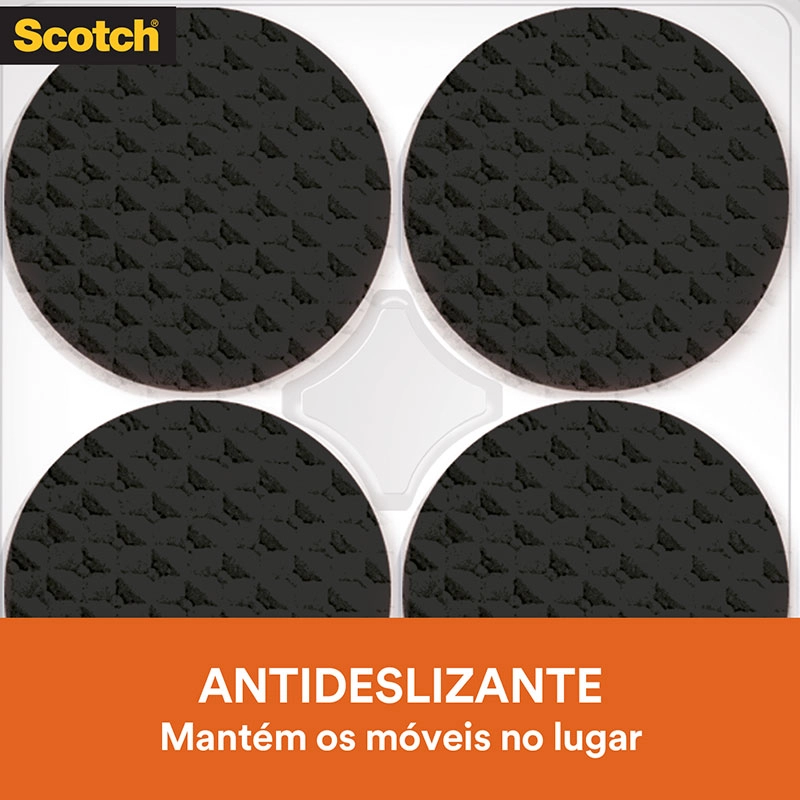 Protetor antideslizante Scotch quadrado preto Médio 12 unidades - 3M