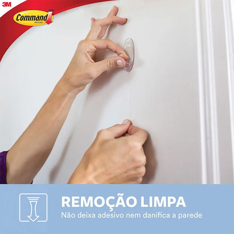 Gancho adesivo Command transparente médio 2 unid HB004270540 - 3M