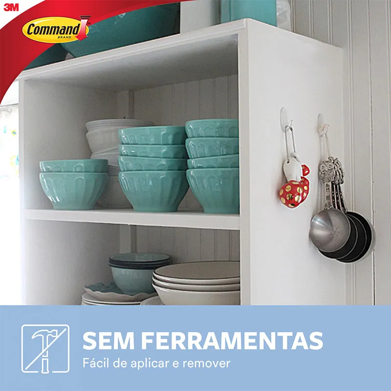 Gancho adesivo Command transparente médio 2 unid HB004270540 - 3M