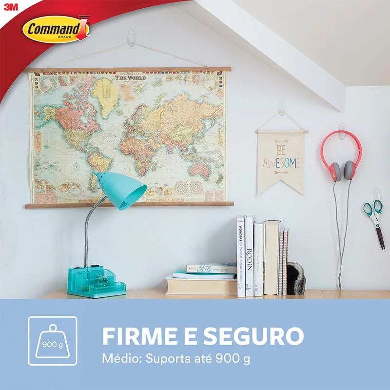 Gancho adesivo Command transparente médio 2 unid HB004270540 - 3M