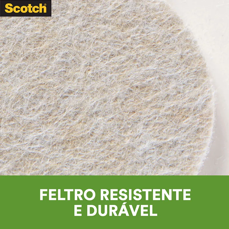Feltro sintético para móveis leves Scotch quadrado marrom Médio c/12 unid - 3M