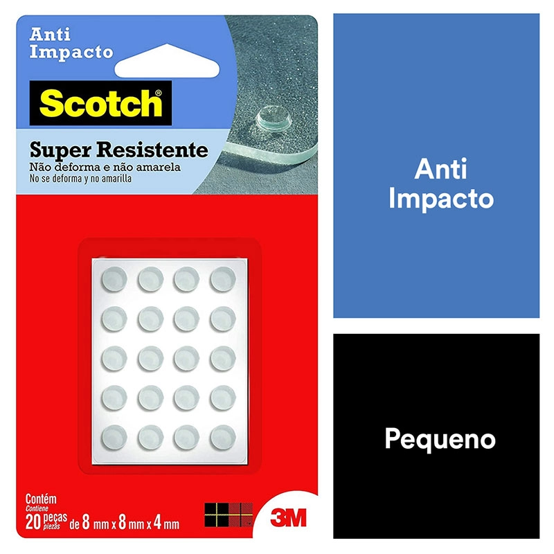 Protetor anti-Impacto Scotch transparente Pequeno 20 unidades - 3M